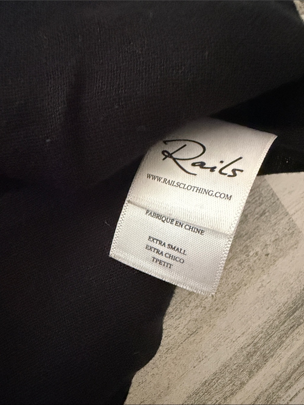 Rails Angelina Black Lace Detail Linen Blend  Dress Size XS - Picture 8 of 10